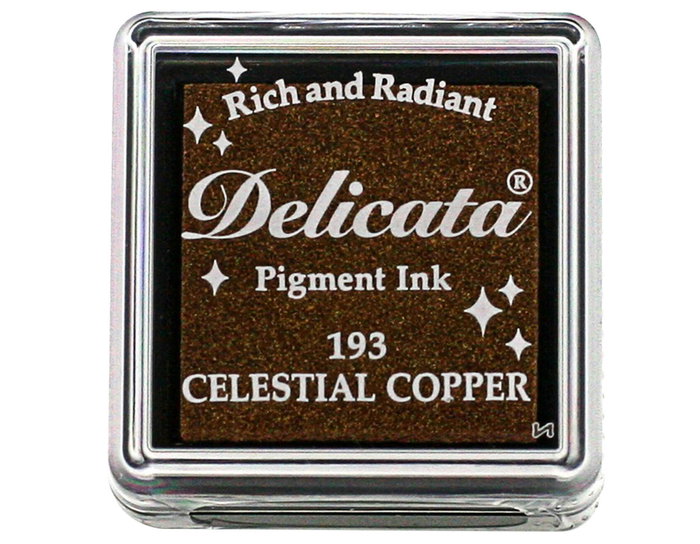 Tsukineko Tampon d'encre DELICATA cuivre céleste métallique brillant 33x33mm Tsukineko Tampon d'encre DELICATA cuivre céleste métallique brillant 33x33mm