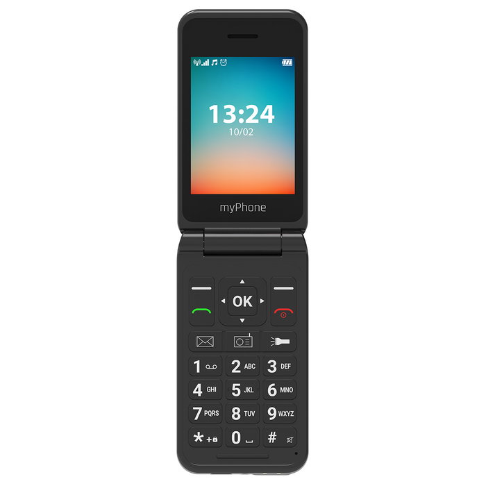 MyPhone Flip LTE Téléphone Pliable 2,8 Pouces 4G VoLTE Dual SIM USB-C Bluetooth Noir MyPhone Flip LTE Téléphone Pliable 2,8 Pouces 4G VoLTE Dual SIM USB-C Bluetooth Noir