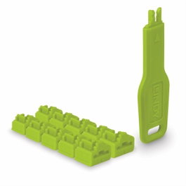 Lindy Kit de bloqueurs de ports RJ-45, 10 pièces avec clé, Vert