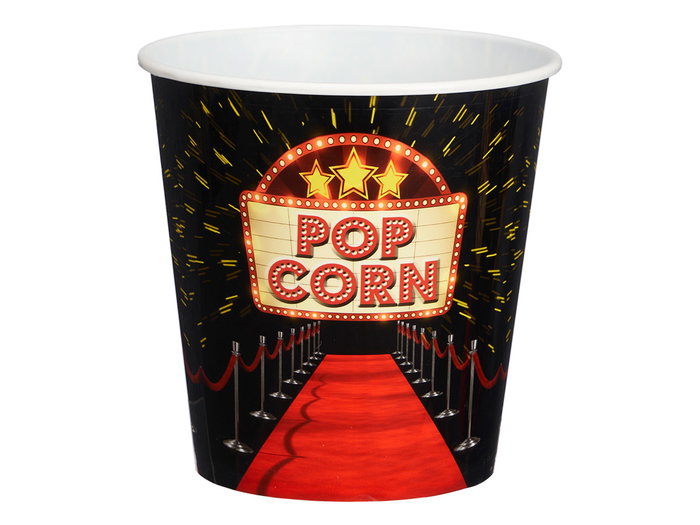 Leknes Cubo Popcorn Hollywood 2,8 L Plastique PP 18x18x18 cm Noir Rouge Blanc (Set de 36)