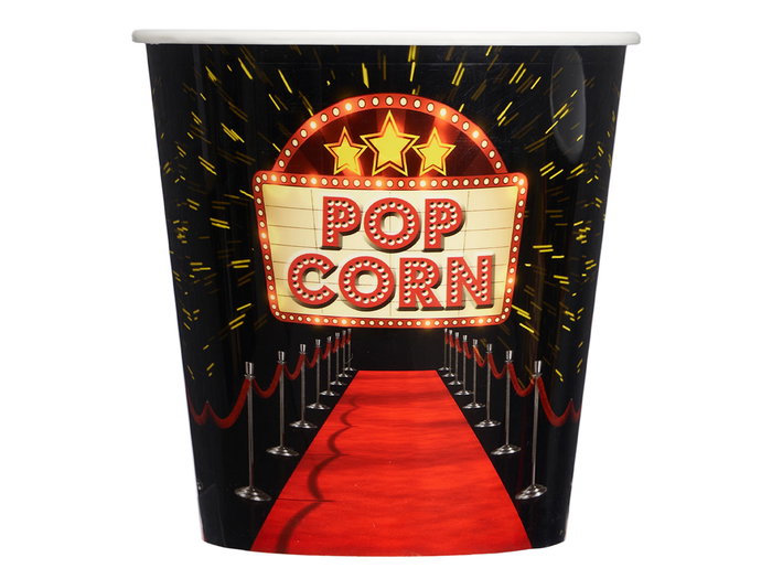 Leknes Cubo Popcorn Hollywood 2,8 L Plastique PP 18x18x18 cm Noir Rouge Blanc (Set de 36)