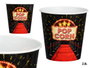 Leknes Cubo Popcorn Hollywood 2,8 L Plastique PP 18x18x18 cm Noir Rouge Blanc (Set de 36)
