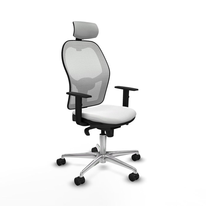 Piqueras y Crespo Chaise de Bureau Jorquera avec Appui-tête Blanc Piqueras y Crespo Chaise de Bureau Jorquera avec Appui-tête Blanc