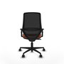 Chaise Mardos Synchro 4 positions tissu Marron Maille Noir Base en nylon noir Accoudoir 1D Sans appui-tête Roulettes 65mm nylon