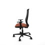 Chaise Mardos Synchro 4 positions tissu Marron Maille Noir Base en nylon noir Accoudoir 1D Sans appui-tête Roulettes 65mm nylon