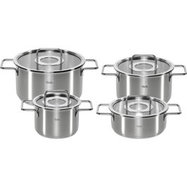 Fissler Pure Collection Set de casseroles 4 pièces avec couvercles en verre