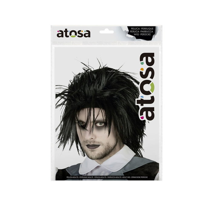 BigBuy Carnival Perruque Noire Décoiffée Style Manos Tijeras