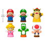 Fisher-Price Little People Pack de 6 Figurines Super Mario - Mario, Luigi, Peach, Toad, Yoshi, Bowser