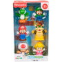 Fisher-Price Little People Pack de 6 Figurines Super Mario - Mario, Luigi, Peach, Toad, Yoshi, Bowser