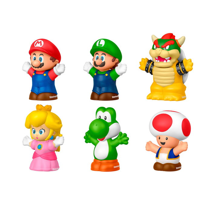 Fisher-Price Little People Pack de 6 Figurines Super Mario - Mario, Luigi, Peach, Toad, Yoshi, Bowser Fisher-Price Little People Pack de 6 Figurines Super Mario - Mario, Luigi, Peach, Toad, Yoshi, Bowser