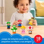 Fisher-Price Little People Pack de 6 Figurines Super Mario - Mario, Luigi, Peach, Toad, Yoshi, Bowser