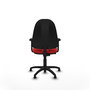 Chaise Algarra Contact permament de base Cuir écologique Rouge Structure polyamide noire Accoudoir 2D Sans appui-tête Patins de chaises