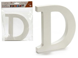 Pincello Lettre D en Bois Blanc 1,8 x 15 cm (Set de 12)