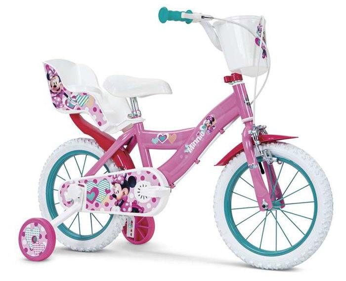 Huffy 14" Bicicleta Minnie pour Enfants 4-6 Ans Vélo Fille 14 Pouces Rosa Métal Montage Nécessaire