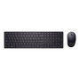 Dell Kit Clavier + Souris sans fil 2.4 GHz USB QWERTY espagnol Noir avec récepteur