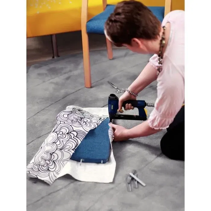 Rapid Agrafeuse pneumatique professionnelle PS101 pour textile, cuir, menuiserie et sellerie en aluminium haute densité