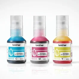 Brother BTD180CLVAL - Pack de 3 bouteilles d'encre (Cyan, Magenta, Jaune) - Rendement 5000 pages/couleur - Pour imprimantes DCP-T580DW, T583DW, T780DW