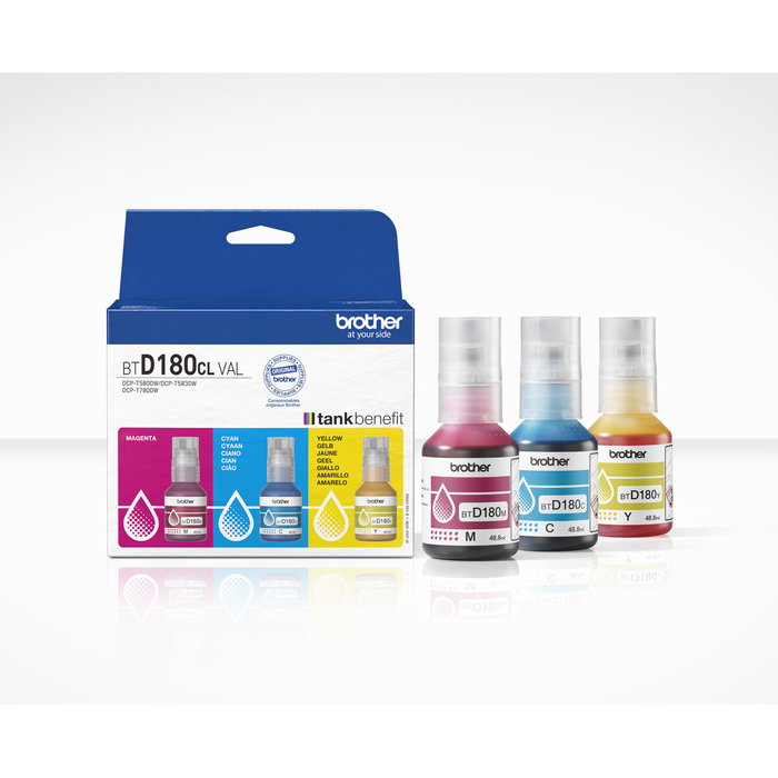 Brother BTD180CLVAL Multipack Cyan, Magenta, Jaune Brother BTD180CLVAL Multipack Cyan, Magenta, Jaune