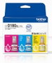 Brother BTD180CLVAL Pack de 3 bouteilles d'encre Cyan, Magenta, Jaune