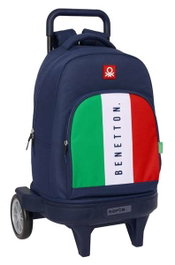 Benetton Sac à dos grande capacité avec roues extensible compact Flag 33 x 45 x 22 cm