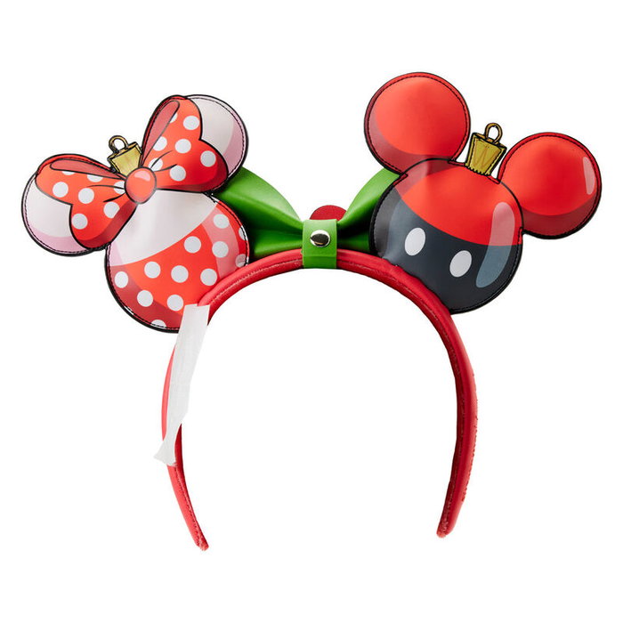 LOUNGEFLY Diadème Oreilles de Noël Mickey et Minnie Disney