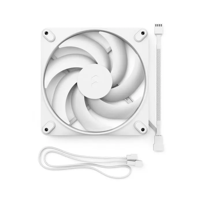 Fractal Design Momentum 14 Ventilateur PC Blanc - 140 mm, Roulement FDB, Contrôle PWM, Pales à Faible Bruit, Zéro RPM, Réduction des Vibrations