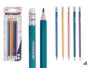 Pincello Set de 5 crayons pastel avec gomme - Multicolore (jaune, bleu, orange, vert, violet) - 24.5 x 8 x 0.5 cm (Set de 24)