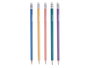 Pincello Set de 5 crayons pastel avec gomme - Multicolore (jaune, bleu, orange, vert, violet) - 24.5 x 8 x 0.5 cm (Set de 24)