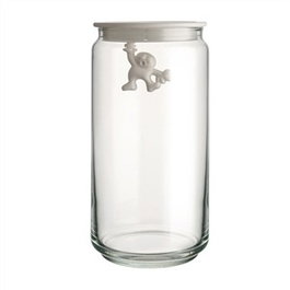 Alessi AMDR06 W Gianni Bocal Hermétique en Verre Blanc 1.4L - Design Mattia Di Rosa