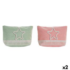 Trousse de toilette DKD Home Decor Vert Beige Corail Menthe (2 Unités)
