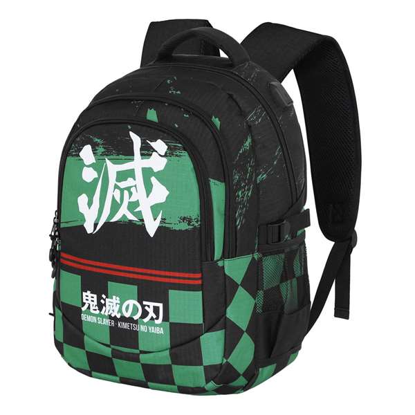 Karactermania - Sac à dos Demon Slayer Run Plus Fan SU 44x34x21 cm - Haut Dos Aéré - Compartiments Multiples avec Port USB - Capacité XXL - Matière Ripstop Imperméable
