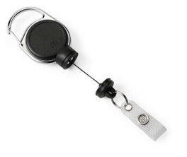 Durable Enrouleur Badge EXTRA STRONG avec Lanière à bouton-pression - Fixation magnétique (jusqu'à 300g) avec clip métal et anneau porte-clés (longueur 60 cm)