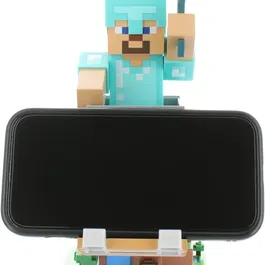 Exquisite Gaming Support Cable Guys - Figurine Minecraft Steve en Armure Diamant (20 cm) - Support pour Manette, Smartphone et Accessoires - Produit Officiel