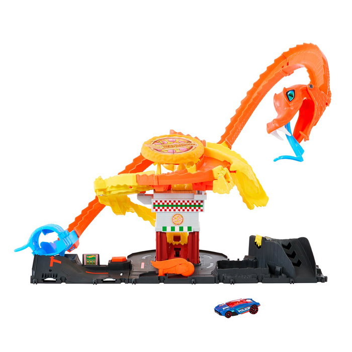 Mattel - Piste Hot Wheels City Ataque de la Serpiente avec véhicule à l'échelle 1:24 - Jouet pour enfants dès 3 ans - Instructions en espagnol/portugais Mattel - Piste Hot Wheels City Ataque de la Serpiente avec véhicule à l'échelle 1:24 - Jouet pour enfants dès 3 ans - Instructions en espagnol/portugais