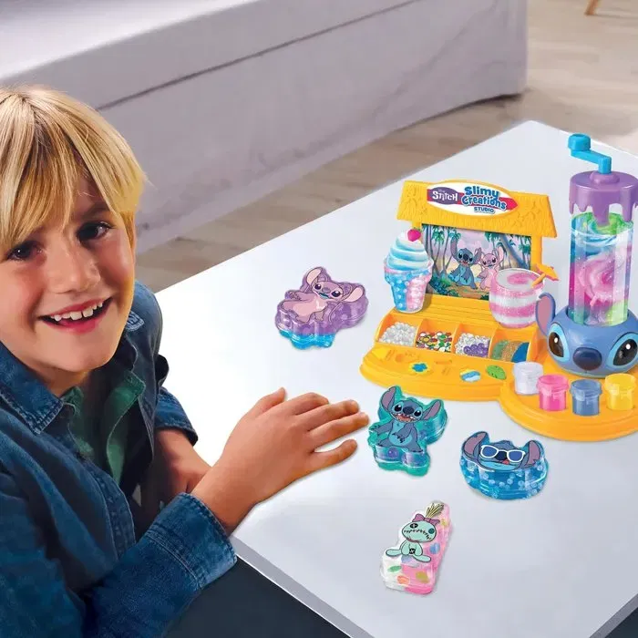 Crazart Lexibook Studio de Créations Slimy Stitch - Kit pour Fabriquer du Slime à l'Effigie de Stitch avec 4 Contenants - Loisir Créatif Enfant