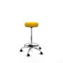 Tabouret Tolosa Pivotant Cuir écologique Non applicable Maille Jaune Structure chromée Sans accoudoirs Sans appui-tête Roulettes pour moquette