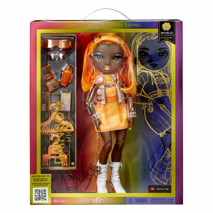 Rainbow High Michelle St Charles (Orange Fluo) - Poupée 27 cm