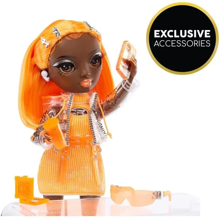 Rainbow High S23 Poupée Fashion Doll Michelle St Charles - Poupée de 27 cm en Orange Fluo avec tenue, chaussures et accessoires