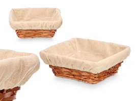 KIPIT Cesta carrée en osier et tissu Naturel