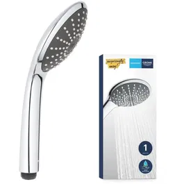 Grohe Douchette de main 1 jet Vitalio Joy 110 Chromé avec technologie DreamSpray pour douche uniforme et EcoJoy pour économie d'eau jusqu'à 40%, forme élancée et ergonomique