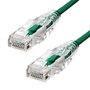 ProXtend Câble Ethernet CAT6 U/UTP Cuivre LSZH Ultra Fin 5m Vert - Connecteurs plaqués or 50µ - PoE++