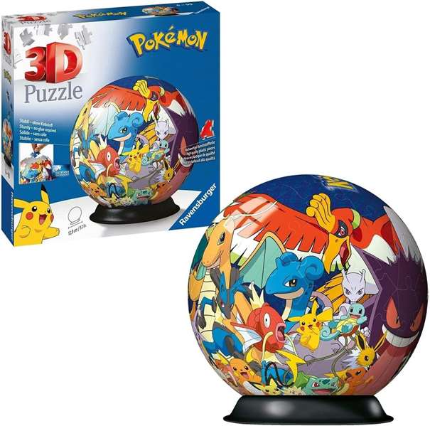 Ravensburger 3D Puzzle Ball Pokémon 72 pièces - Multilingue (FR, EN, DE, ES, IT, NL, PT) dès 6 ans