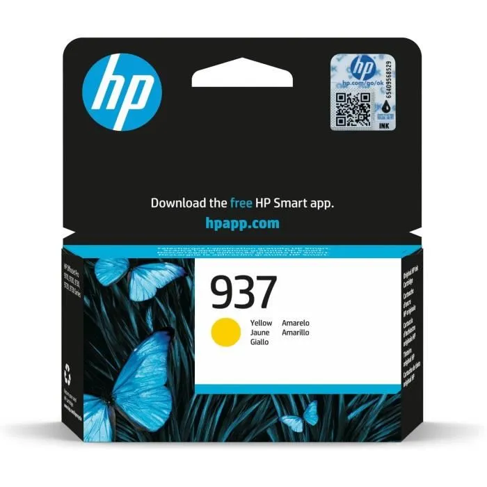 Cartouche d'encre jaune authentique HP 937 (4S6W4NE) pour imprimantes HP OfficeJet Pro 9110, 9120, 9130, 9720, 9730 - 800 pages Cartouche d'encre jaune authentique HP 937 (4S6W4NE) pour imprimantes HP OfficeJet Pro 9110, 9120, 9130, 9720, 9730 - 800 pages