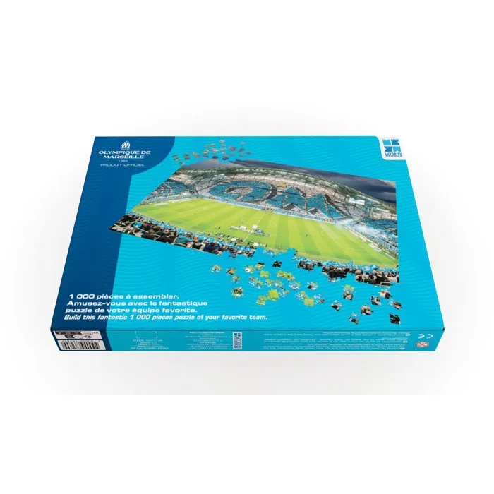 Megableu Puzzle 2D OM - Olympique de Marseille avec tifo - 1000 pièces - À partir de 14 ans - Langue française