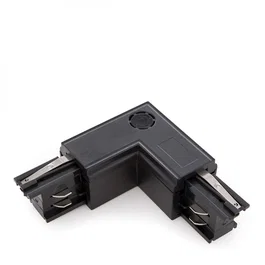 Connecteur L pour rail triphasique noir