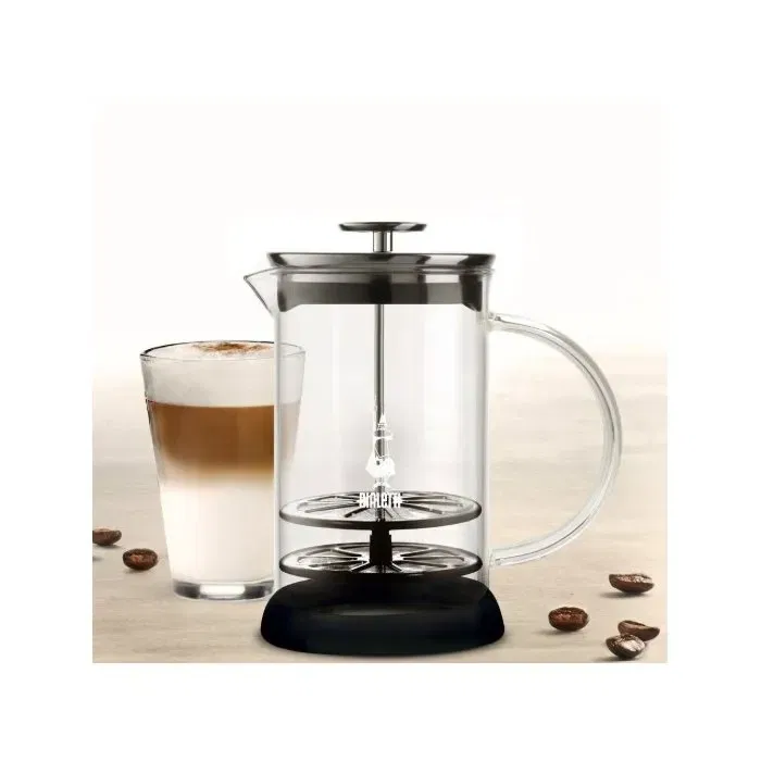 Bialetti Cappuccinatore Glass 330 ml Mousseur à Lait en Verre pour Cappuccino et Boissons Chaudes