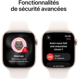 Apple Watch Series 11 GPS 46mm Boîtier Aluminium Rose Gold avec Bracelet Sport Light Blush Taille S/M