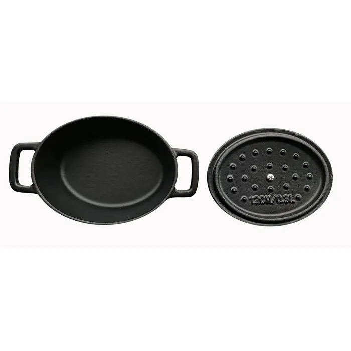 Baumalu Mini Cocotte Ovale en Fonte avec Couvercle Baumalu Mini Cocotte Ovale en Fonte avec Couvercle
