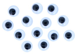 Innspiro Ojos móviles noirs autoadhésifs ronds 12 mm, 60 unités