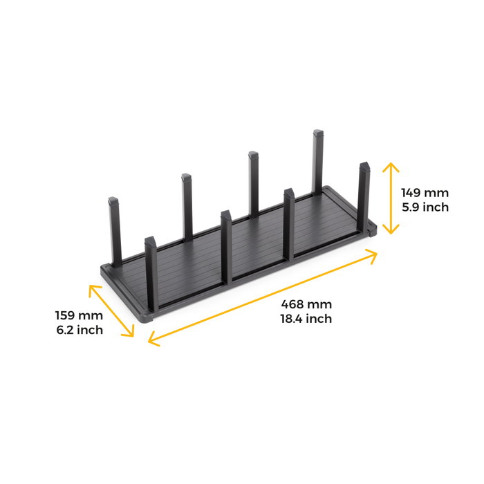 Emuca Orderbox porte-assiettes vertical pour tiroir, 159x468mm, Aluminium et Plastique, Gris antracite
